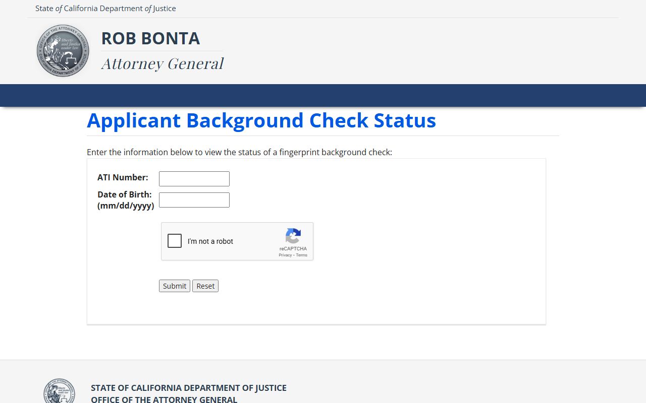 Check California criminal record background check status online