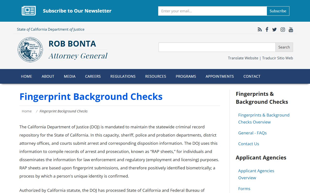 California DOJ background checks overview for criminal court records